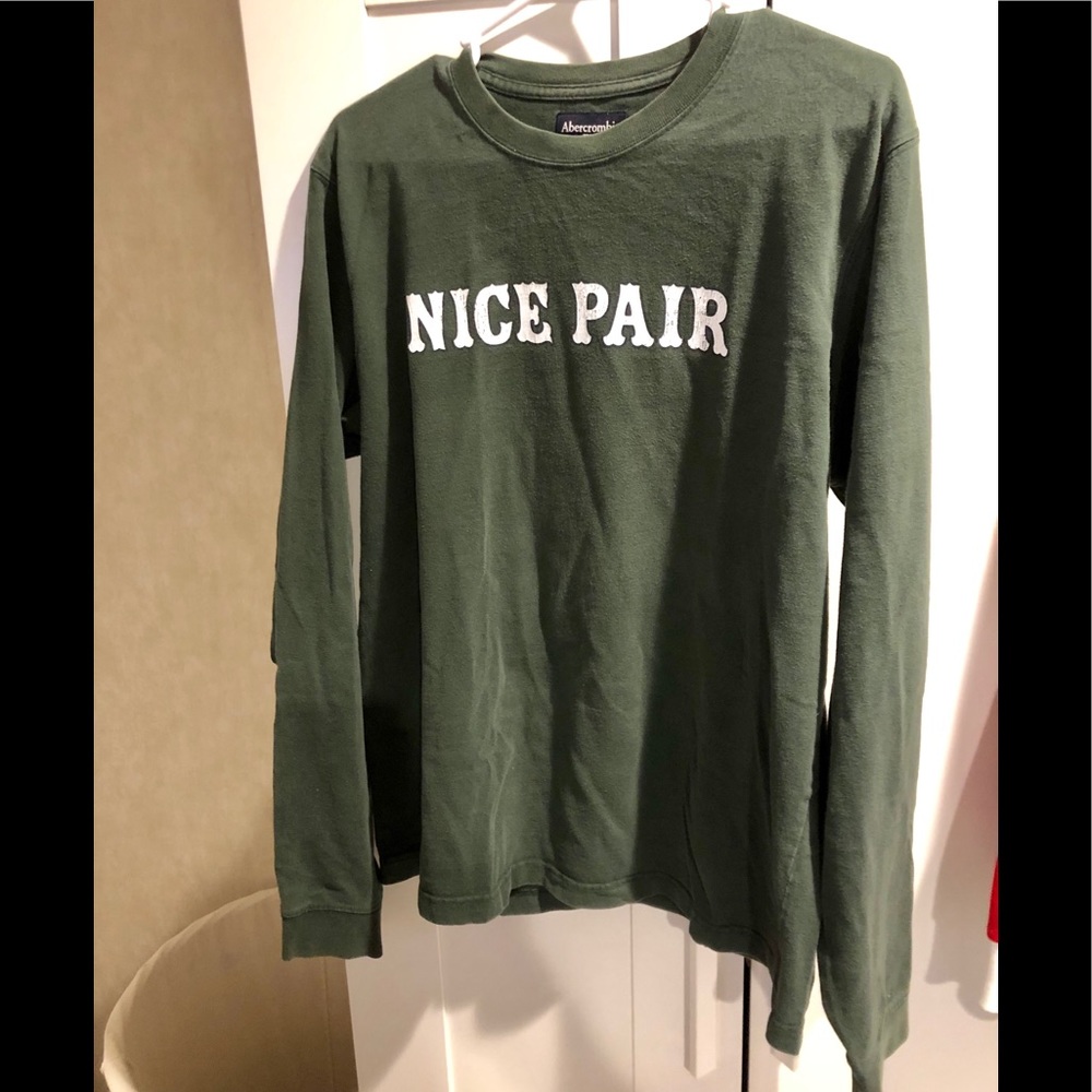 A & F green long sleeve shirt L
